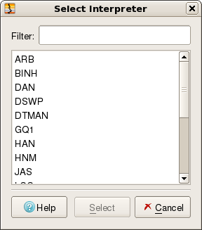 Select Interpreter (OpenWorks connected variant)