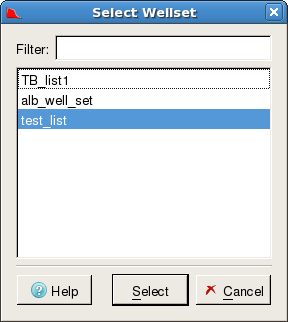Select Wellset (OpenWorks connected variant)