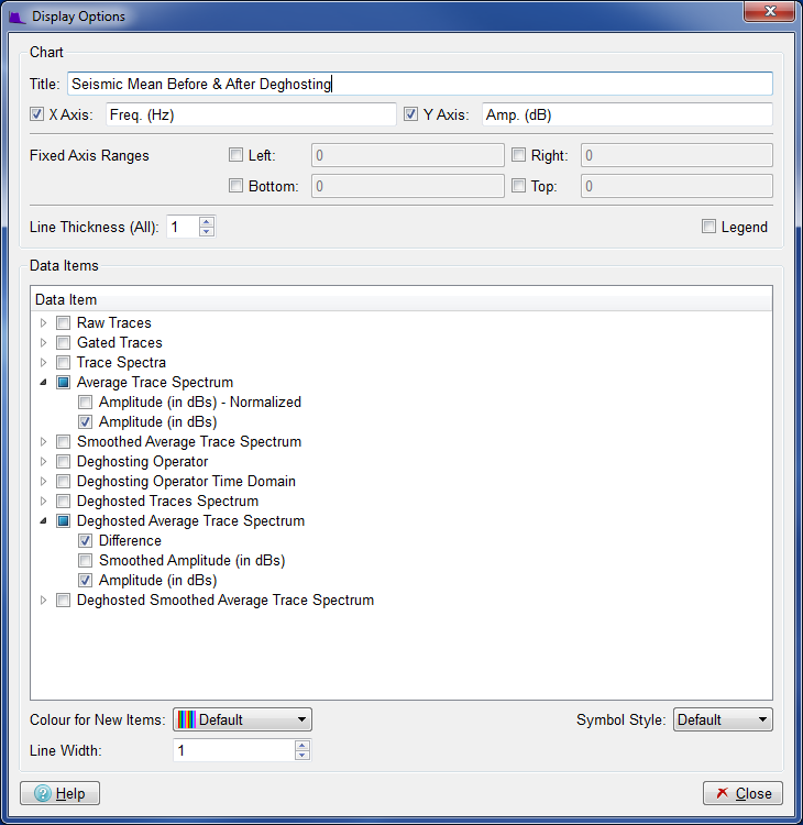 Display Options dialog