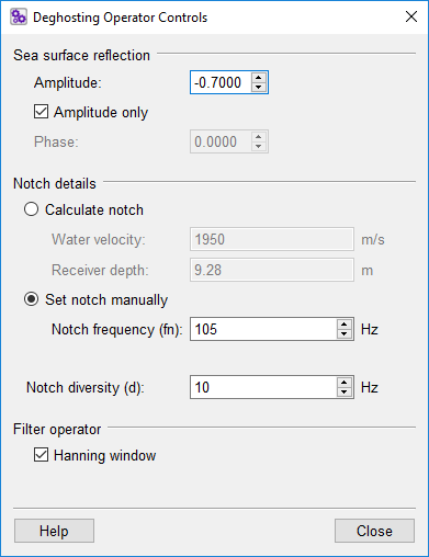 Design Operator Controls dialog