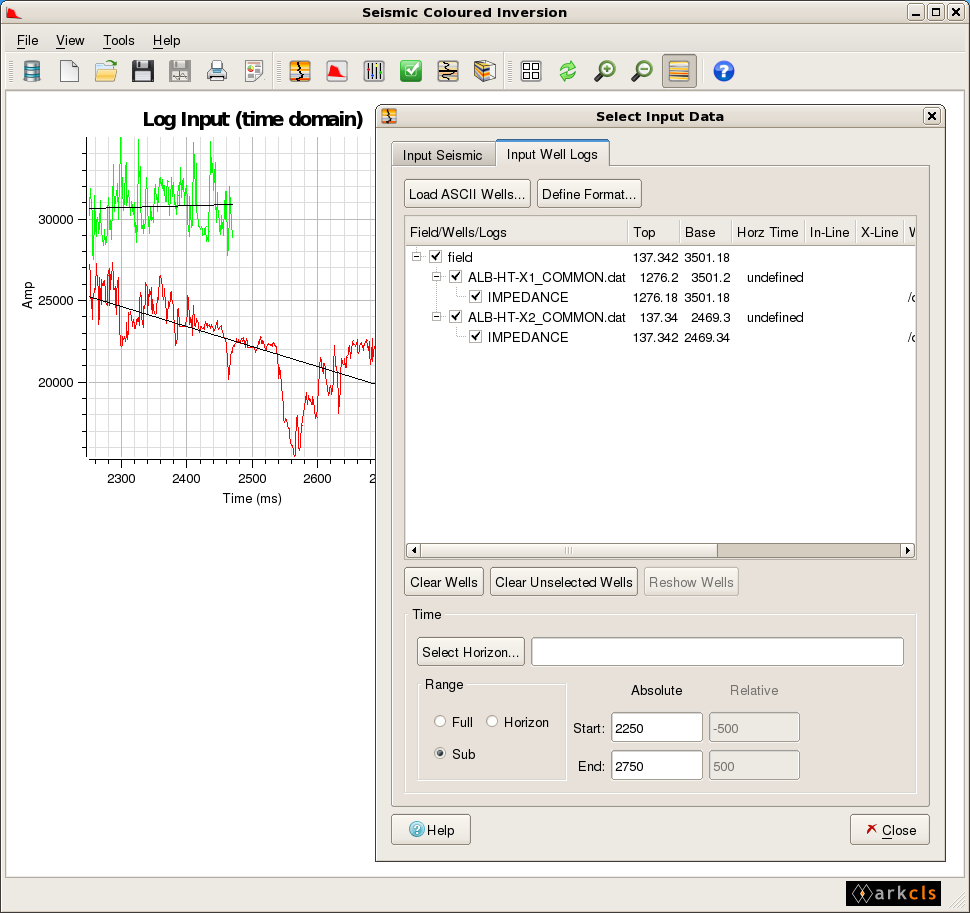 ASCII Well Log Selection