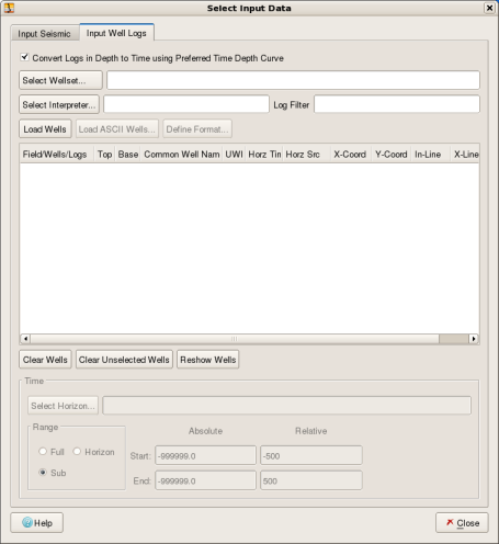 Database Well Log Loading (Convert to Time from Depth)