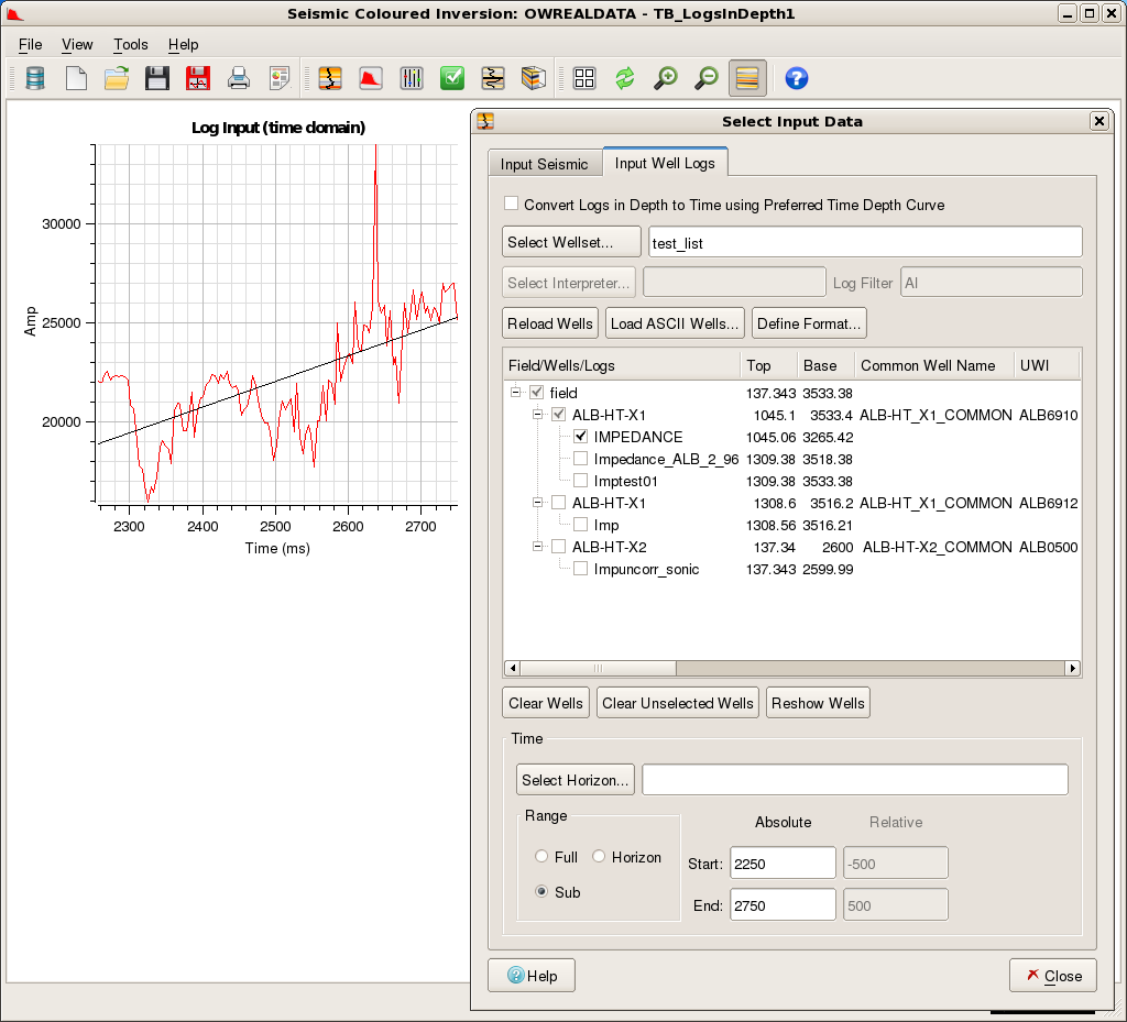 Modify Well Log Time Range (Sub)