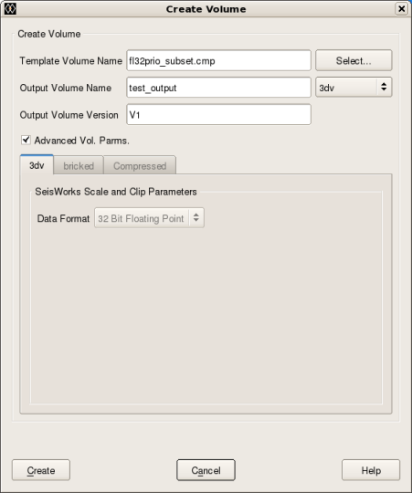 Create New Seismic Volume - Advanced Volume Parameters (.3dv Tab). 2003.12 (L), R5000 (R)