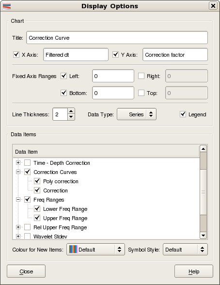 Display Options dialog