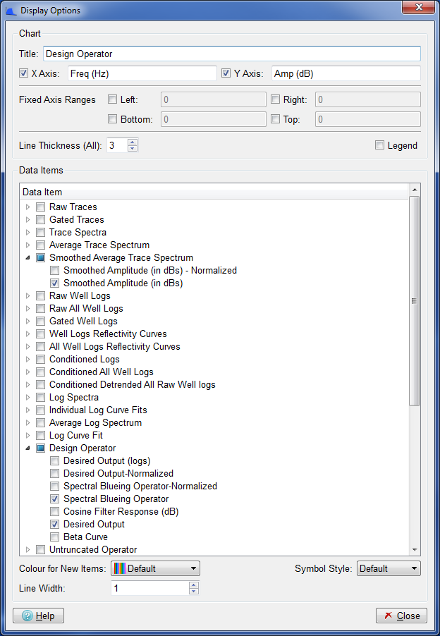 Display Options dialog