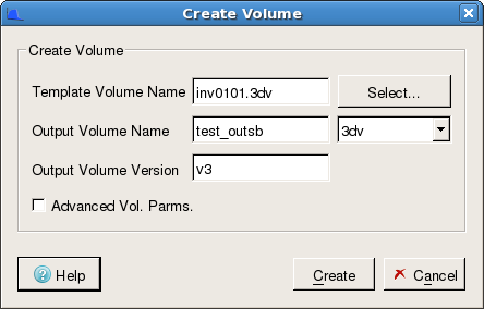 Create New Seismic Volume